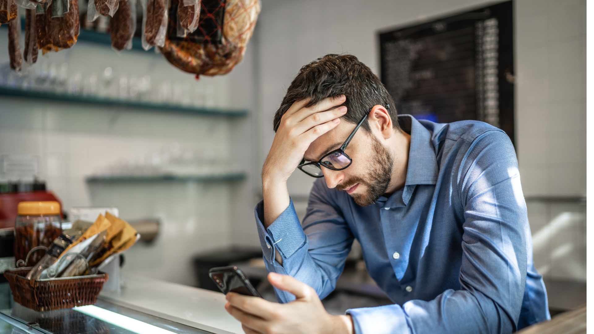 Stress business owner doing payroll