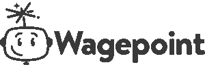 a black background with grey text- WagePoint logo